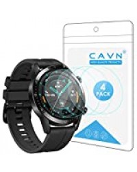 CAVN Protecteur D'écran Compatible avec Huawei Watch GT 2 46mm, [Paquet of 4] Protection D'écran de Protection en Verre trempé pour GT 2 [Anti-Bulle] [Ultra-Clair][9H Dureté]