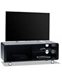 Centurion Supports Amalfi Noir brillant avec Noir côtés Beam-thru télécommande Friendly 81,3 - 139,7 cm téléviseur à écran plat Cabinet