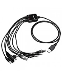 Cikuso Cable de Programmation USB 8 en 1 Compatible pour Talkie-Walkie Motorola Kenwood Icom Baofeng Tyt Qyt Radio