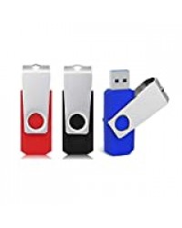 Clé USB 3.0 32Go, TOPESEL Lot de 3 Clés USB 32 Go Rapide Clef USB Portable Pendrive USB Flash Drive Mémoire de Stockage Externe pour Ordinateurs Portable, Télévision, Autoradio, etc (Bleu Noir Rouge)