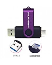 Clé USB 64 Go 3.0 pour Smartphones et Tablettes Android Micro USB (OTG) (64 Go, Violet)