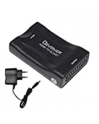 Convertisseur HDMI vers SCART Composite Adaptateur,Ozvavzk HDMI à Péritel Adaptateur Audio Stéréo Vidéo HD NTSC PAL à CVBS pour Sky HD,Blu Ray,Apple TV,PS3,TV,CRT Magnéscope VHS