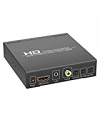 Convertisseur péritel et HDMI vers HDMI 1080, adaptateur péritel vers HDMI, compatible avec sortie audio 3,5 mm et sortie audio coaxiale, pour TV HD, lecteur DVD ordinateur portable STB