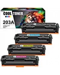 Cool Toner 4 Cartouches Compatible pour HP 203A 203X CF540A CF540X CF541A CF542A CF543A pour HP Color Laserjet Pro MFP M281fdw M281fdn M280nw M281cdw HP Color Laserjet Pro M254dw M254dn M254nw M281