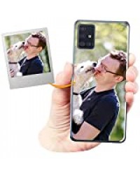 Coverpersonalizzate.it Coque Personnalisable pour Samsung Galaxy A51 avec ta Photo, Image ou Inscription. Étui Souple en TPU Gel Transparent. Impression de qualité supérieure