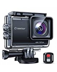 Crosstour Caméra Sport Native 4K 50FPS 20MP Écran Tactile Supérieur EIS Caméra Étanche 40M avec Télécommande WiFi Et Kit D'accessoires Complet