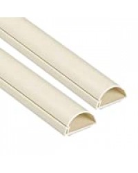 D-Line 30x15mm Moulure Décorative en Demi-Cercle | 1D3015M-2PK | Goulotte Électrique | Cache-Câble | 2 x 1m Longeurs, Crème