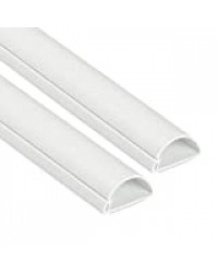 D-Line 30x15mm Moulure Décorative en Demi-Cercle | 1D3015W-2PK | Goulotte Électrique | Cache-Câble | 2 x 1m Longeurs, Blanc