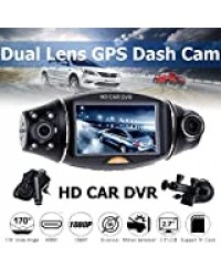 Dash Cam, MACHSWON 1080P HD voiture caméra vidéo DVR caméscope caméra avant et arrière avec vision nocturne 140 ° grand angle capteur G prise en charge GPS carte SD