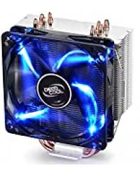 DEEP COOL GAMMAXX 400, Ventilateur de processeur PC, 4 Caloducs, Ventilateur 120mm PWM LED Bleu