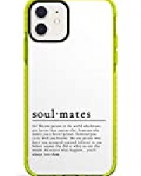 Définitions de Mots de Style: Soulmates Neon Coque pour Iphone 11 TPU Protecteur léger Phone Cover avec Text Dictionary Define Wording Font