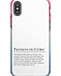 Définitions de Mots élégants: Partners in Crime Pink Impact Coque pour iPhone XS Max TPU Protecteur léger Phone Cover avec Text Dictionary Define