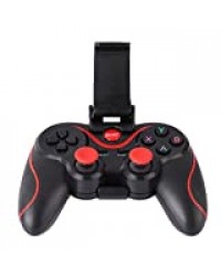 Demiawaking - T3 - Manette de jeu Bluetooth sans fil - pour téléphones Android, tablettes et PC Black (with clip)