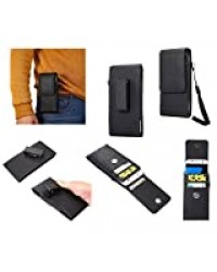 DFV mobile - Magnetic Leather Holster Card Holder Case Belt Clip Rotary 360 Compatible avec ALCATEL Pop Icon - Black