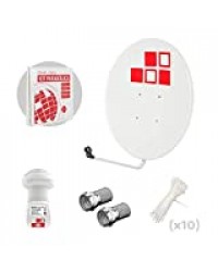 Diesl.COM - Kit Antennes Paraboliques de télévision satéllite Digital - 80cm + LNB + Connecteurs + 10xBrides