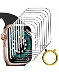 Dirrelo 8 Pack Protection Écran Compatible avec Apple Watch Series 6 5 4 Se 44mm, Series 3 2 1 42mm, sans Bulles, Haute Définition, Souple Film TPU Transparent Mince avec Outil D'installation