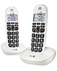 Doro PhoneEasy 110 Téléphone sans Fil pour Seniors avec Touches Grandes et Audio Amplifié (Blanc X 2) [Version Française]