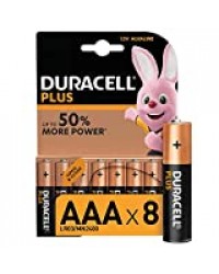 Duracell Plus, lot de 8 piles alcalines Type AAA 1,5 Volts LR03 MN2400