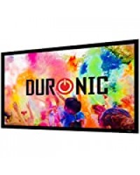 Duronic FFPS120 /169 Ecran de projection fixe de 120 pouces ou 305 cm – Ratio 16:9 – Monture en métal avec revêtement velours et toile extensible anti-pli – Installation murale idéale pour home cinéma