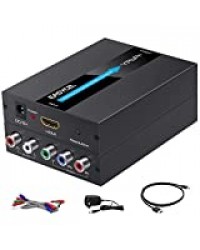 EASYCEL HDMI vers composant (YPbPr/RGB / 5RCA) Scaler Convertisseur scaler avec fonction Scaler Aluminium Entrée HDMI vers Composant (YPbPr/RGB / 5RCA) Sortie (avec câble HDMI et composant)