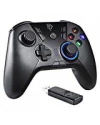 EasySMX Manette PC PS3 sans Fil Rechargeable, Manette pour Switch/Switch Lite pour Nitendo Switch, Manette PC Manette PS3 pour PC, PS3 et Nitendo Switch, Noir