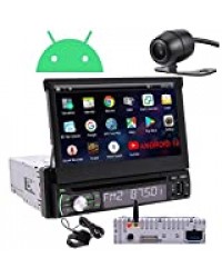 EINCAR Autoradio 1 Din GPS Bluetooth-Android 10 avec Ecran Retractable Tactile& Camera De Recul Auto Radio Voirure DVD CD-Poste Autoradio-2G+32G USB Carplay