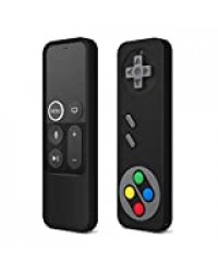 elago Étui R4 Compatible avec Apple TV Siri Remote 4K (5e/4e Génération) - Rétro Case Cover, Coque de Protection pour Télécommande [Dragonne Incluse] (Gris)