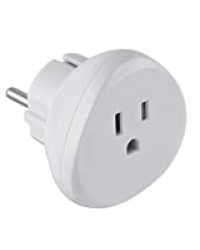 Electraline 70059 Adaptateur de voyage USA vers France/Europe, blanc