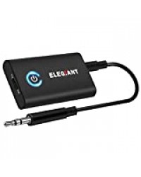 ELEGIANT Transmetteur Bluetooth 5.0 Récepteur et Émetteur 2-en-1 Adaptateur Bluetooth sans Fil Double Connexion Jack 3,5mm APTX Faible Latence pour Casque TV PC Ordinateur Tablette Enceinte Voiture