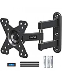 Eono par Amazon - PL2463 Support de Fixation Murale pour TV/écran, entièrement articulé, pivotant à 360° et inclinable, pour écran de PC et TV de 10 à 26 Pouces (25,4 à 66 cm)