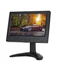 Eyoyo Moniteur Ecran 7 Pouces TFT LCD HDMI 1024x600 Haut-parleurs intégrés avec Entrée HDMI VGA BNC AV pour Système de vidéosurveillance et Voiture (7 Pouces 1024X600)