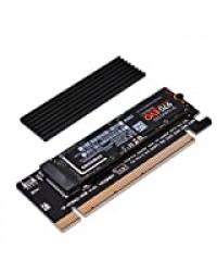 EZDIY-FAB Carte NVME PCIe,Adaptateur SSD M.2 NVME vers PCI Express avec dissipateur Thermique,Prise en Charge Uniquement de l'emplacement PCIe x16,Prise en Charge du SSD M.2 2230 2242 2260 2280