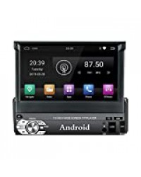 EZoneTronics Android 9.0 Flip Out 1Din Autoradio Stéréo 7 Pouces Écran Tactile Capacitif Haute Définition 1024x600 Navigation GPS Bluetooth WiFi/USB/SD/AM/FM/RDS Player 1G RAM + 16G ROM