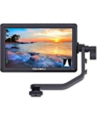 Feelworld FW568 5.5 Pouces sur Caméra Moniteur DSLR Camera Field Monitor Small Full HD 1920x1080 IPS Video Peaking Focus Assist avec 4K HDMI 8.4V DC Input Output Inclure Tilt Arm