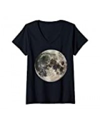 Femme Pleine Lune Phase Espace Amour Photographie Astronomie T-Shirt avec Col en V