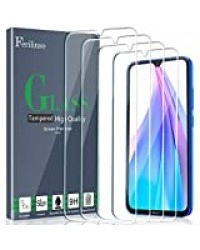 Ferilinso [4 Pièces] Verre Trempé pour Xiaomi Redmi Note 8T, Protection écran [Compatible avec Le Coque] [9H Dureté] [Anti-Rayures] [sans Bulles] [2.8D Arrondi] [Haute Définition]