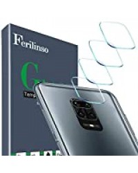 Ferilinso Protecteur d'objectif de caméra pour Xiaomi Redmi Note 9S, Redmi Note 9, Redmi Note 9 Pro [Fabriqué à partir de Verre Dur], [4 pièces][Résistant aux Rayures][Haute définition](Transparent)