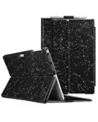 FINTIE Coque pour Microsoft Surface Pro 7 / Pro 6 / Pro 5, 12.3 Pouces - Etui Rigide Multi-Angles Ajustables Folio Housse en Cuir Synthétique pour Taper Compatible avec Clavier, Horoscope