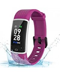 Fitpolo Montre Connectée Femmes Homme Enfant Etanche Bracelet Connecté Écran Coloré Smartwatch avec Cardio Podometre Sommeil Réveil Notifications pour iPhone Huawei Samsung Xiaomi Sony