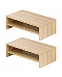 FITUEYES Lot de 2 Réhausseur d'Écran d'Ordinateur en Bois Support de Moniteur PC et TV,Moniteur Stand pour Bureau,Famille 42,5x23,5x14cm DT204206WO