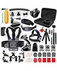 Followsun 52-en-1 Kit d'Accessoires pour Sport Caméra d'action GoPro Hero (2019)/Fusion/Max/Hero 8 7 6 5 4 Session 3+ 3 2 1 DJI OSMO Pocket AKASO Campark APEMAN Crosstour Sjcam Yi Victure