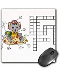 Fonctionnement du tapis de souris Puzzle de recherche de mots Tapis de souris de bureau étanche et épais Jeu de mots croisés pour les enfants Chat mignon sur la plage et la construction de châteaux de