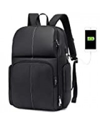 Fresion Sac à Dos Homme Ordinateur - Sac à Dos Voyage Business Ordinateur Portable17,3 Pouces Sac à Dos Étanche Antivol avec Port de Charge USB pour Hommes Femmes Étudiants Noir