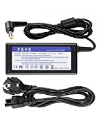 FSKE 19V 3.42A 65W Chargeur pour Ordinateur Portable pour Acer Aspire 3 5 E15 ES1 E5 E1 V5 V3 S3 R3 E15 E17 E3 5750 5920 Emachines E525 Adaptateur, PA-1700-02 PA-1650-02 Alimentation, 5.5 * 1.7mm