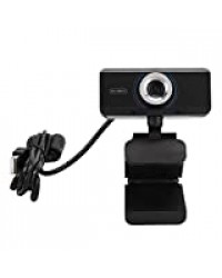 Garsentx Caméra d'ordinateur 1080P avec Microphone, Webcam pour Ordinateur Portable USB PC, caméra Web vidéo Full HD rotative à 360 degrés Haute définition pour réunion vidéo à Distance