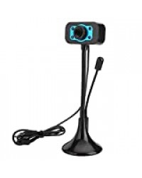 Garsentx Caméra d'ordinateur USB avec Support, caméra vidéo HD Haute définition Webcam à pôle Long avec Microphone pour Diffusion en Direct, conférence, Discours