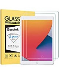 Gerutek [Lot de 2] Protection Écran iPad 10.2", iPad 8ème / 7ème Génération, Haute Définition, 9H Dureté, Anti Rayures, Sans Bulles, 2.5D Film Verre Trempé pour Nouvel iPad 10.2" 2020 / 2019