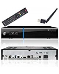 GigaBlue UHD Trio Récepteur Satellite 4K DVB-S2 DVB-C2 DVB-T2 avec Disque Dur et clé WLAN Babotech [2160p,PVR,HDMI,SD Card Slot] Noir