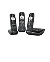 Gigaset AS470A Trio - Téléphone fixe sans fil - Répondeur - 3 combinés - Noir