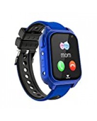 GPS étanche Smartwatch pour Enfants - IP67 résistant à l'eau Montre Phone avec Localisateur GPS Chat Vocal SOS Réveil Caméra Jeu Garçon Fille Cadeau Regarder Compatible avec iOS Android (SS8-Blue)